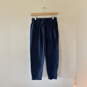 J Crew Linen Cotton Drawstring Pants Navy Size 0